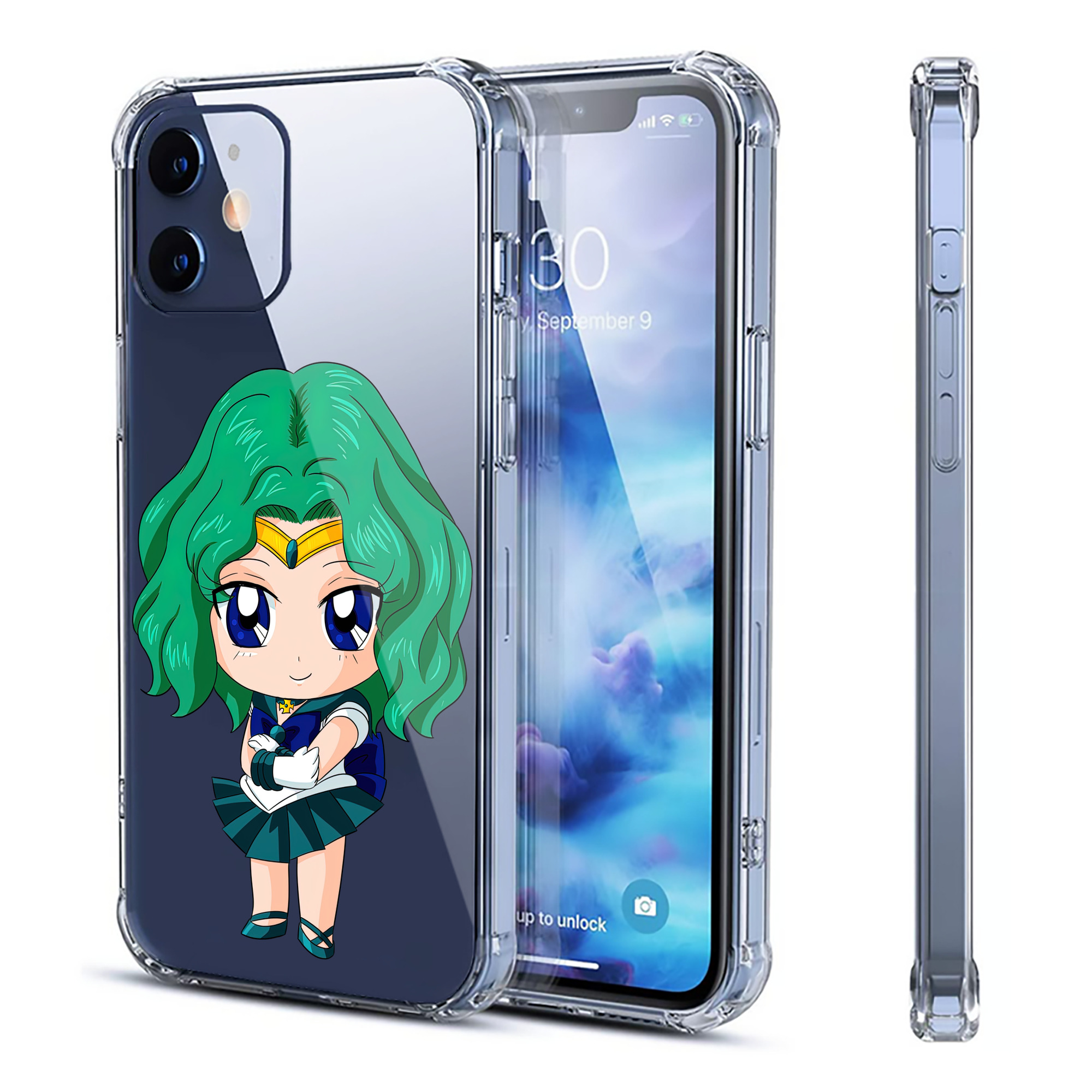 （画像用） 美少女戦士セーラームーン 海王 みちる（かいおう みちる） Sailor Moon Kaiou Michiru 【iPhone 12シリーズ対応】透明スマホケース（クリアソフトケース）